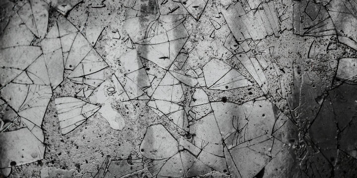 Broken glass texture and background with cracked pattern