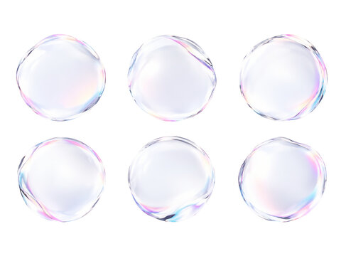 美容系バッジに使える淡い虹色の光をまとう円形流体のセット