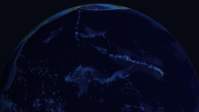 Spinning earth from space at night city lights showing global connection and urban development.