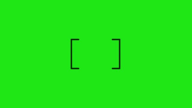 Animated Camera Focus Viewfinder Frame Corners Motion Graphics on green Background.