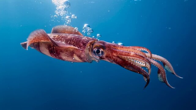 humboldt squid underwater close up at morning light in gulf of california mexico video