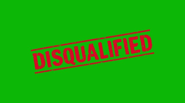 Disqualified red stamp animation video