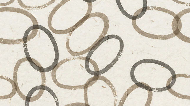 Abstract paper texture background with overlapping dark brown oval shapes and grunge pattern
