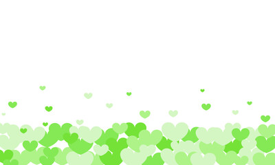 Fototapeta premium Falling love hearts frame isolated on white background. Confetti heart background