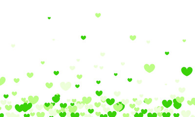 Fototapeta premium Falling love hearts frame isolated on white background. Confetti heart background