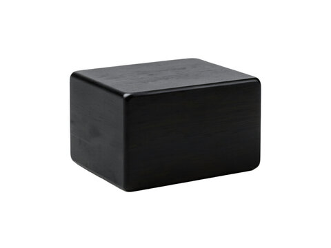 Solid Black Stained Walnut Wood Desk Pen Stand Block Isolated on White