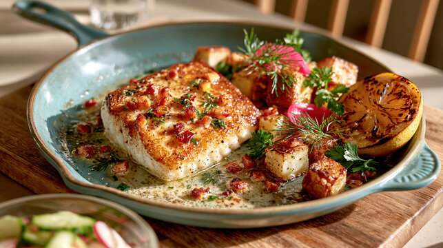 Pan-Fried Fish with Roasted Potatoes