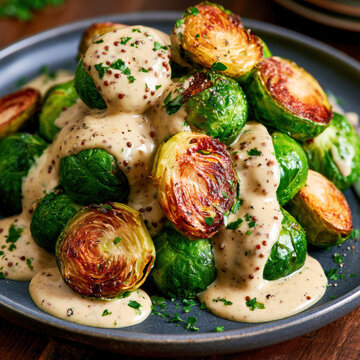 Brussels Sprouts in Creamy Mustard Sauce