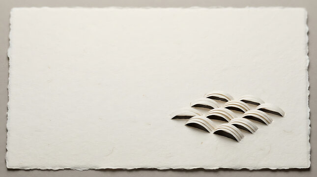 White handmade paper texture with embossed grid pattern for elegant stationery background