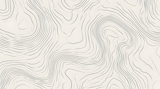 Full Frame Minimal Topographic Contour Map