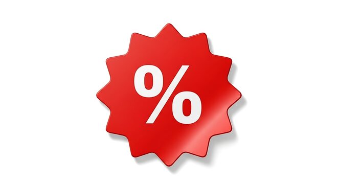Zero percent discount badge for promotions