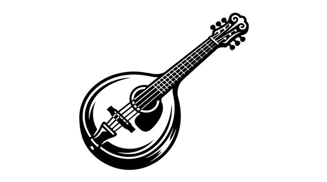 Traditional mandolin musical instrument icon.