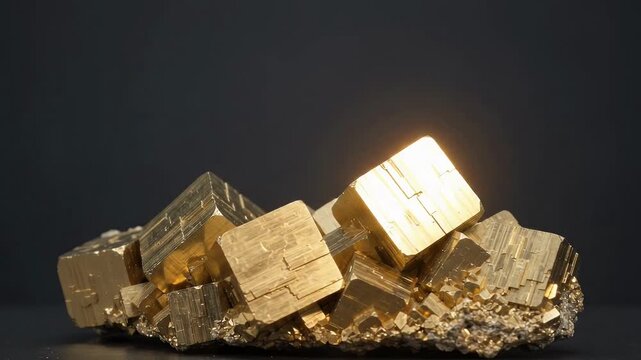 Golden Pyrite Ore Brushed Metallic Sheen and Mineral Wealth