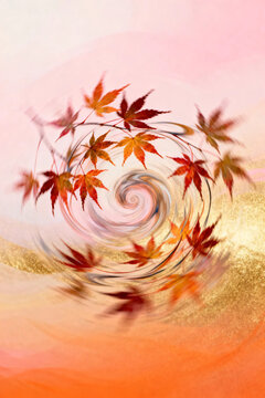 Autumn Fall Maple Leaves Tunnel Vortex Spiral Motion Background