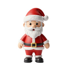 Fototapeta premium Cute cartoon santa claus figure with red suit and white beard