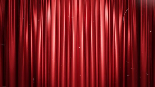 Red Curtain Opening with Green Screen Start Text Animation