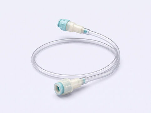 Medical intravenous extension tubing set with luer lock connectors