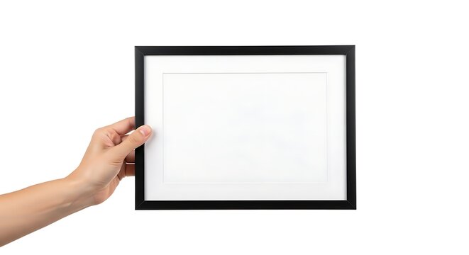 Hand holding a framed empty digital display