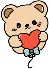 Fototapeta premium Kawaii Animal Balloon