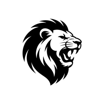 Roaring lion head mascot vector