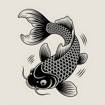 Japanese koi carp fish vector