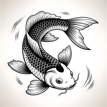 Japanese koi fish vector illustration