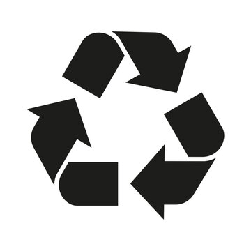 Recycling symbol with circular arrows
