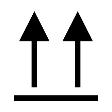 This side up packaging handling symbol with two arrows