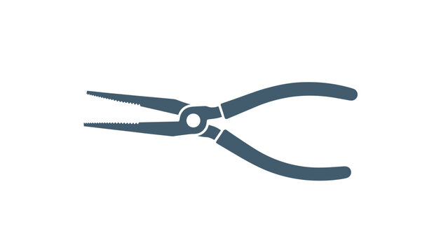Needle nose pliers vector icon representing manual repair tools, home improvement, and maintenance equipment.