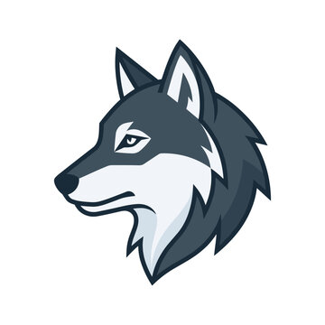 Wolf head profile vector illustration mascot logo design element for sports or branding