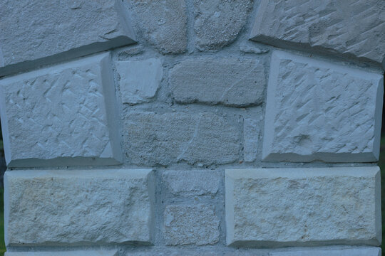 Grey Rusticated Stone Masonry Wall Texture Background
