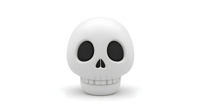 3D Skull Face Emoji Emoticon Design