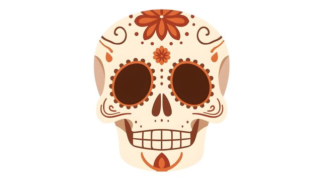 Human skull illustration. Cartoon bone head on a isolated transparent background png