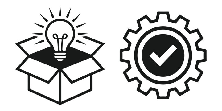 Creative thinking and technical execution icons