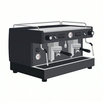 Flat 2D Professional Espresso Machine