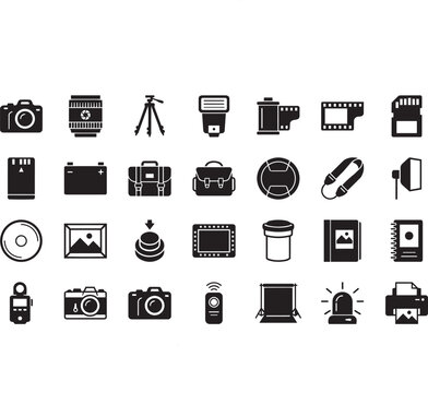 Professional photography equipment and digital camera hardware gear collection