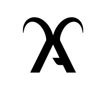 Elegant letter X logo design featuring dynamic curved horns, sharp calligraphic strokes, and an integrated letter A motif. Luxury typographic monogram emblem ideal for high-fashion labels, premium app