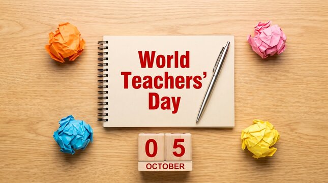 World Teachers Day Celebration With Date Notepad