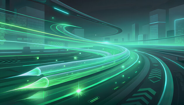 Glowing fiber optic light trails