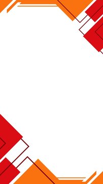 Abstract geometric background with red and orange rectangular shapes and copy space for text or design