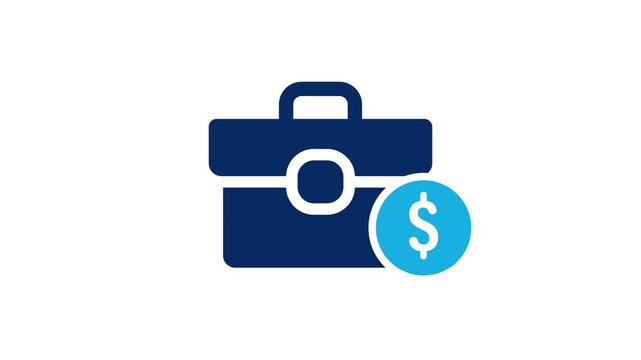 Business Portfolio Bag with Dollar Sign Icon Animation for Investment Finance and Money Management 4K Stock Video