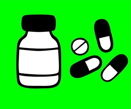 pill bottle and pills