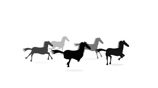 Running Horses 2D Animation Video in 4k