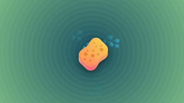 Colorful Microorganism Illustration on Green Background.