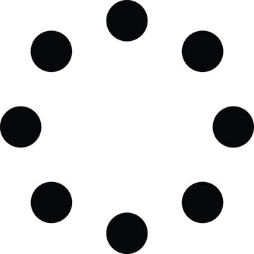 Black circle loading icon buffer dots pattern