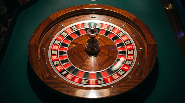 A wooden roulette wheel spins at a gambling table as players watch for the winning number during an evening of risk and chance in a high stakes environment where fortune favors the bold tonight