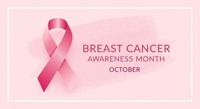 Pink ribbon breast cancer awareness October