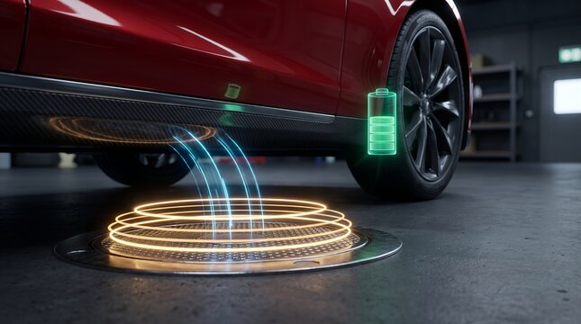 Wireless Inductive EV Charging Pad with 3D Holographic Field