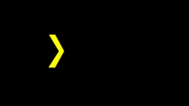 Yellow color left sight moving business arow 4k animation.