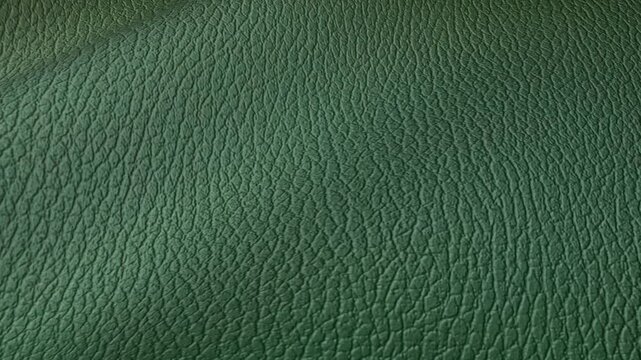 Forest Green Pebble Leather Waves Flowing in a Seamless Looped Motion with Distinctive Texture and Rich Premium Material Appearance for Luxury Background Design